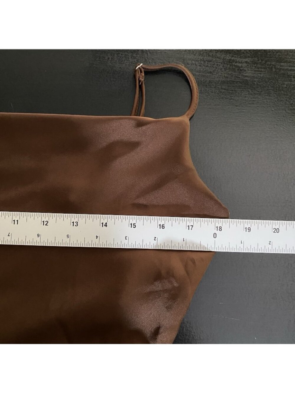 Windsor Satin Cowl Neck Midi Slip Dress M Chocolate Brown Slit Spaghetti Strap - Picture 13 of 15